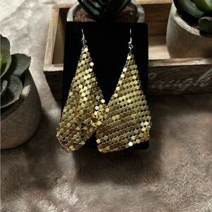 Earrings Women’s Elegant Gold-Tone Mesh Lightweight Drop Earrings